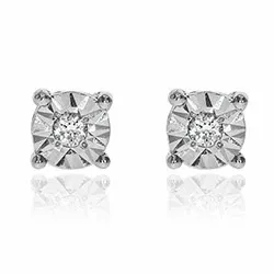 diamant ørestikker i 14 karat hvidguld med diamant