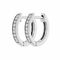 diamant creoler i 14 karat hvidguld med diamant