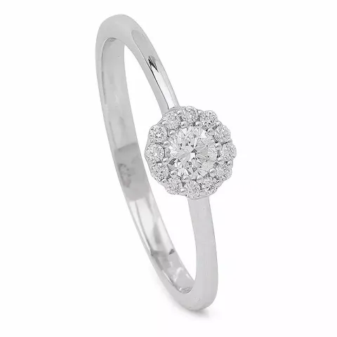 rund diamant hvidgulds ring i 14 karat hvidguld 0,23 ct