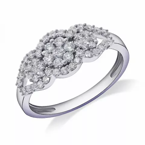 abstrakt diamant ring i 14 karat hvidguld 0,69 ct