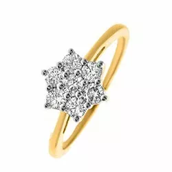 Stjerne diamant guld ring i 14 karat guld 0,36 ct