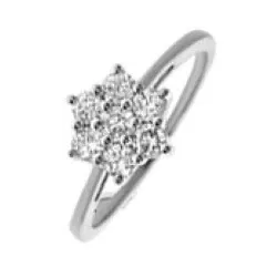 stjerne diamant ring i 14 karat hvidguld 0,36 ct