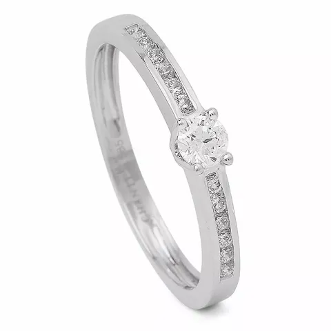 Diamant hvidguldsring i 14 karat hvidguld 0,14 ct 0,22 ct