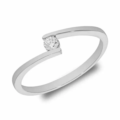 smal diamant ring i 14 karat hvidguld 0,06 ct