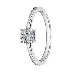 diamant hvidguldsring i 14 karat hvidguld 0,06 ct