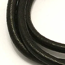 sort læder CARI armbånd i sort læder med stål lås x 4,0 mm