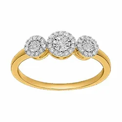 diamant guld ring i 14 karat guld 0,15 ct