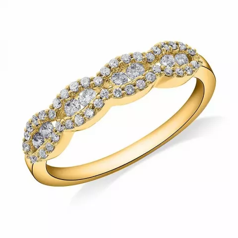 Fingerring diamant guld ring i 14 karat guld 0,43 ct