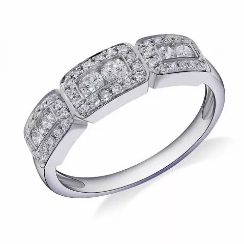firkantet diamant ring i 14 karat hvidguld 0,46 ct