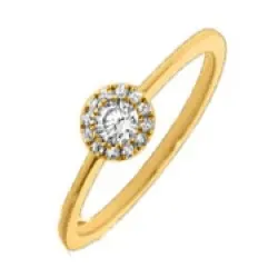 rund diamantring i 14 karat guld 0,16 ct