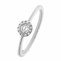 rund diamantring i 14 karat hvidguld 0,16 ct
