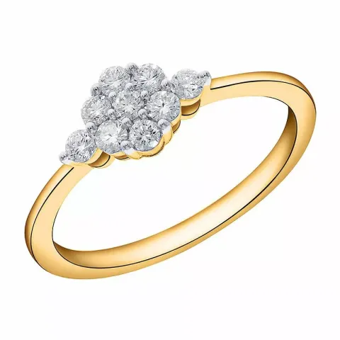 diamant ring i 14 karat guld 0,35 ct