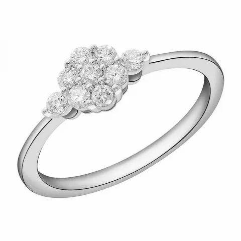 hvid diamant ring i 14 karat hvidguld 0,33 ct