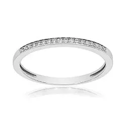 Smal diamant hvidguldsring i 14 karat hvidguld 0,07 ct