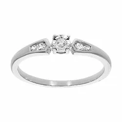 diamant ring i 14 karat hvidguld 0,12 ct