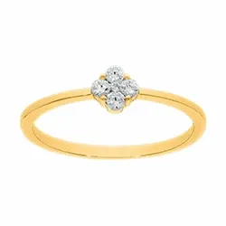 diamant guldring i 14 karat guld 0,15 ct