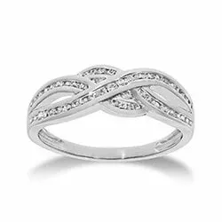 Stor diamant hvidguldsring i 14 karat hvidguld 0,30 ct