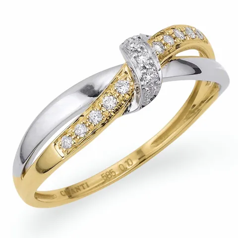 Kollektionsprøve diamant guld ring i 14 karat guld.- og hvidguld 0,10 ct