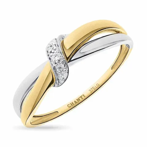 lab grown diamant ring i 9 karat guld.- og hvidguld 0,03 ct