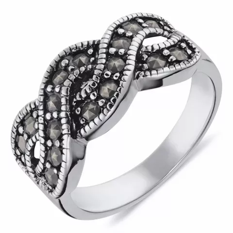 krystal ring i sølv