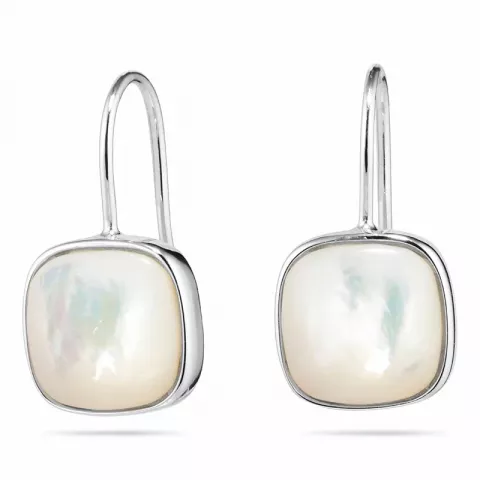 Perlemor øreringe i sølv