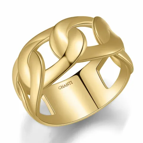 panzer ring i forgyldt sølv