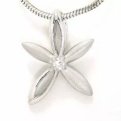Blomstervedhæng i sølv