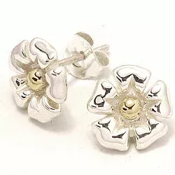 blomster øreringe i sølv med forgyldt sølv