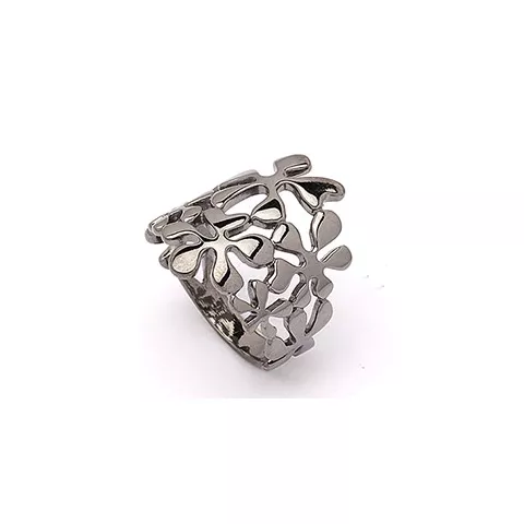 Fingerringe: ring i sort rhodineret sølv