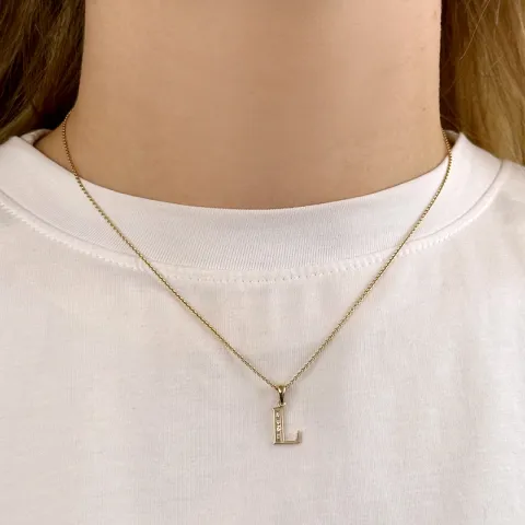 bogstav L vedhæng i 8 karat guld