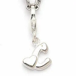 Bogstav C charm i sølv