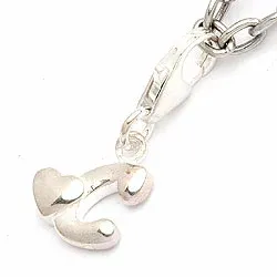 Bogstav C charm i sølv