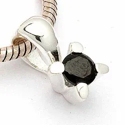 Sort vedhæng i sølv