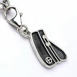 Studenterhue charm i oxideret sterlingsølv 