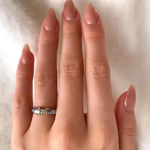 Dark Harmony ring i sort rhodineret sølv med forgyldt sølv