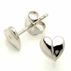 hjerteøreringe i rhodineret sølv