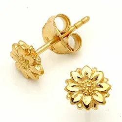 Blomsterøreringe i forgyldt sølv