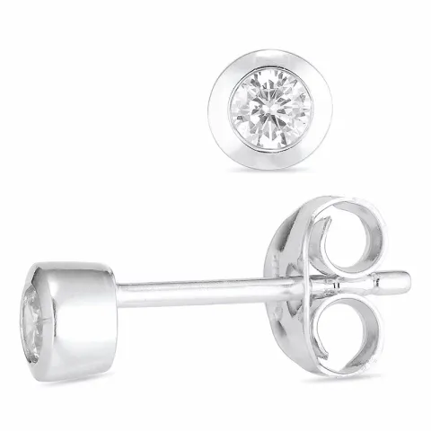 Runde sølvørestikker i rhodineret sølv