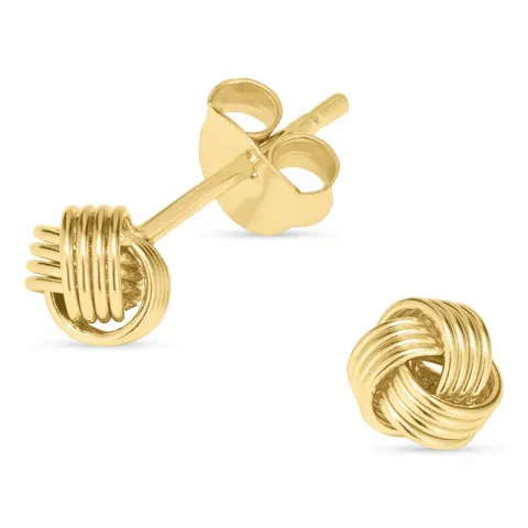 Kugle ørestikker i forgyldt sølv