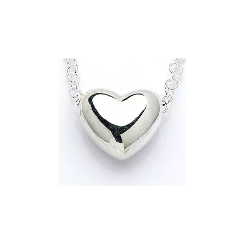 hjerte vedhæng med halskæde i sølv