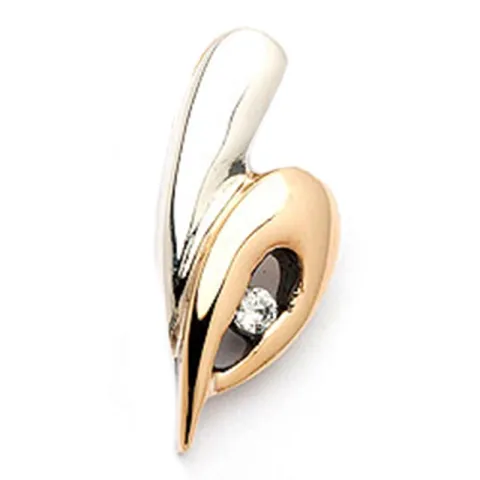 Vedhæng i oxideret sterlingsølv og 8 karat guld