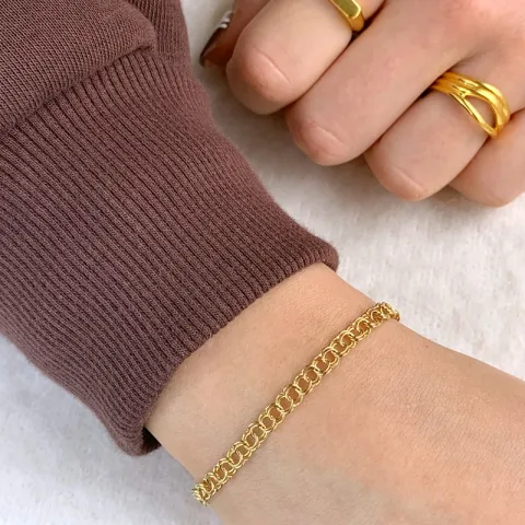 ægte armbånd i forgyldt sølv x 3,8 mm