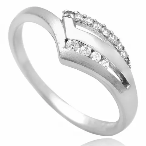 hvid zirkon ring i sølv
