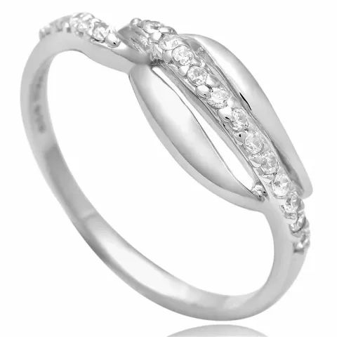 Elegant hvid zirkon ring i sølv