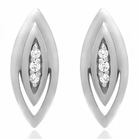 hvide zirkon øreringe i sølv