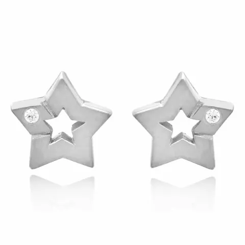Små stjerne ørestikker i sølv