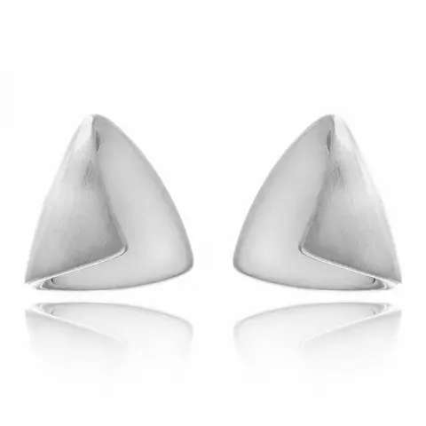 Abstrakte trekantet øreringe i sølv