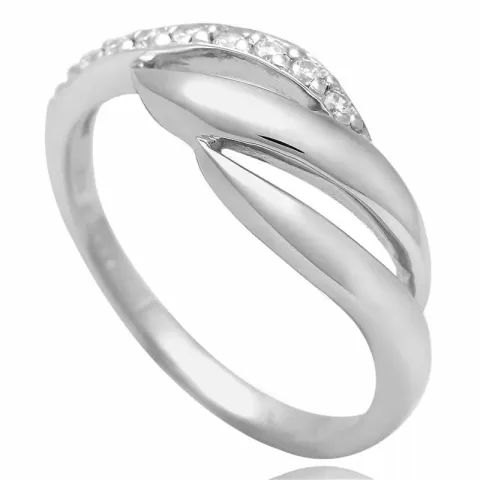 Elegant hvid zirkon ring i sølv