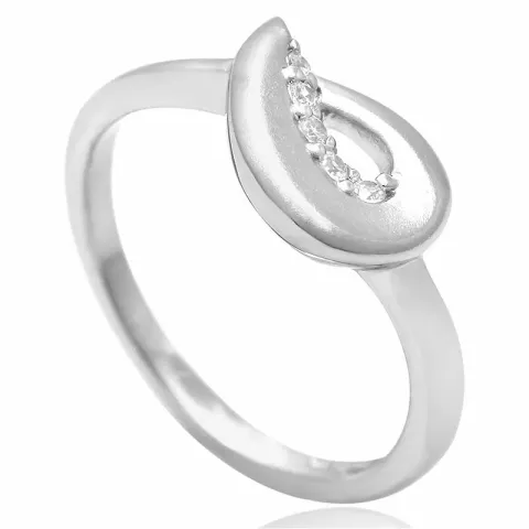 Sandblæst zirkon ring i sølv