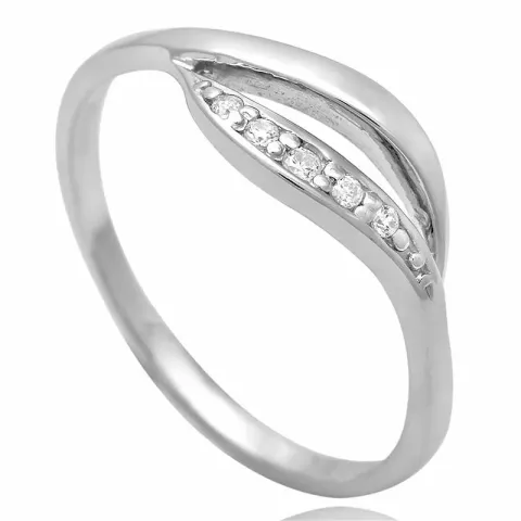 blank zirkon ring i sølv